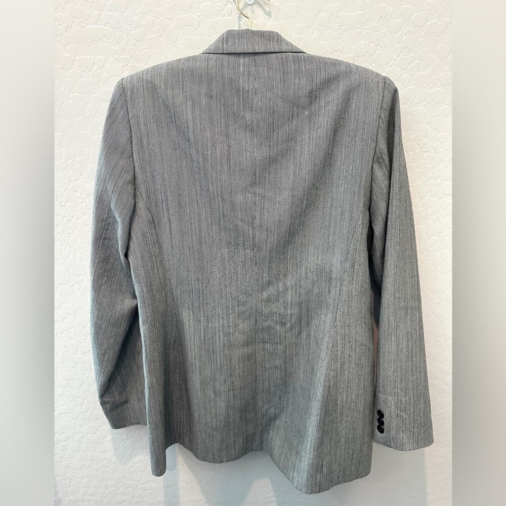 VINTAGE Pendleton Gray Virgin Wool Blazer Tall USA Made Career Jacket | Size 8 - Picture 6 of 9